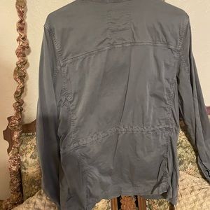 Sonoma (Kohl’s , I believe).  XL  grey semi peplum style top.